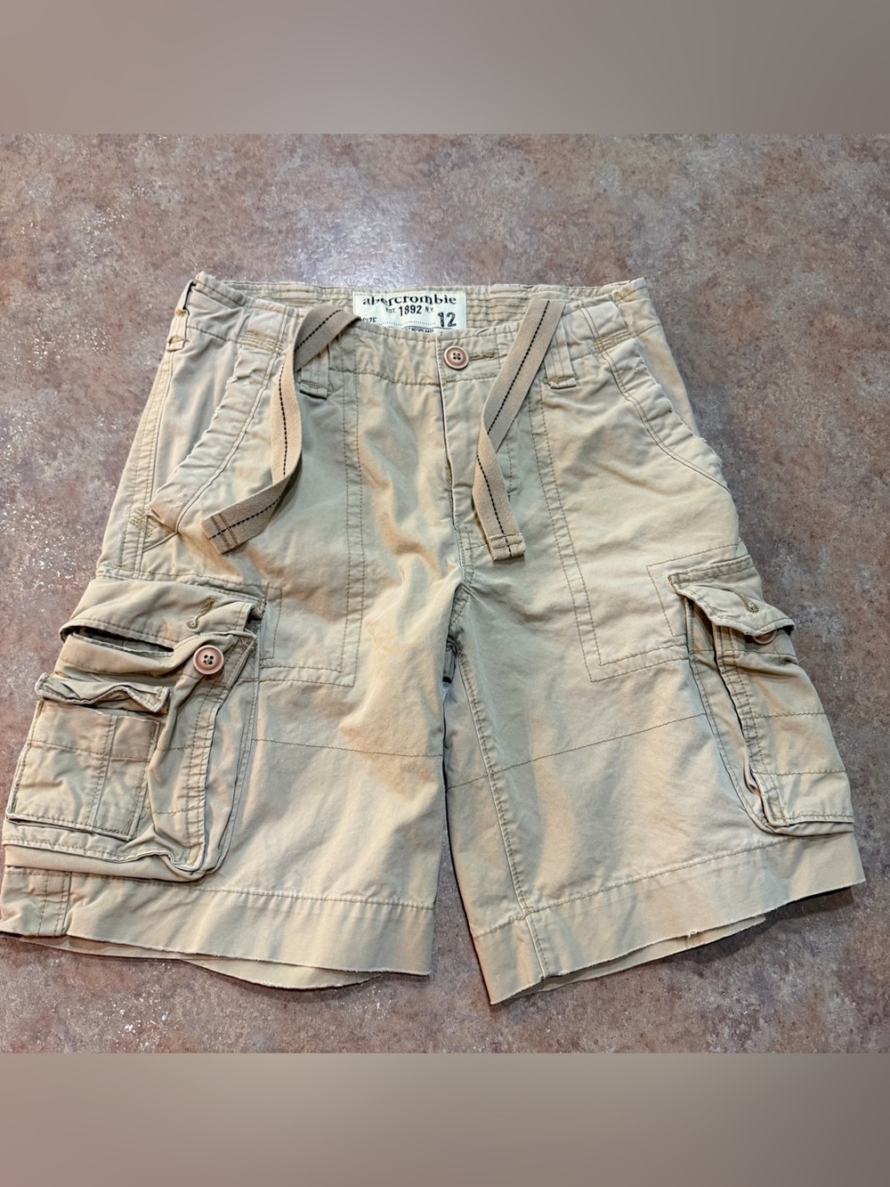 Abercrombie & Fitch Men’s Tan Cargo Shorts Boys size 12